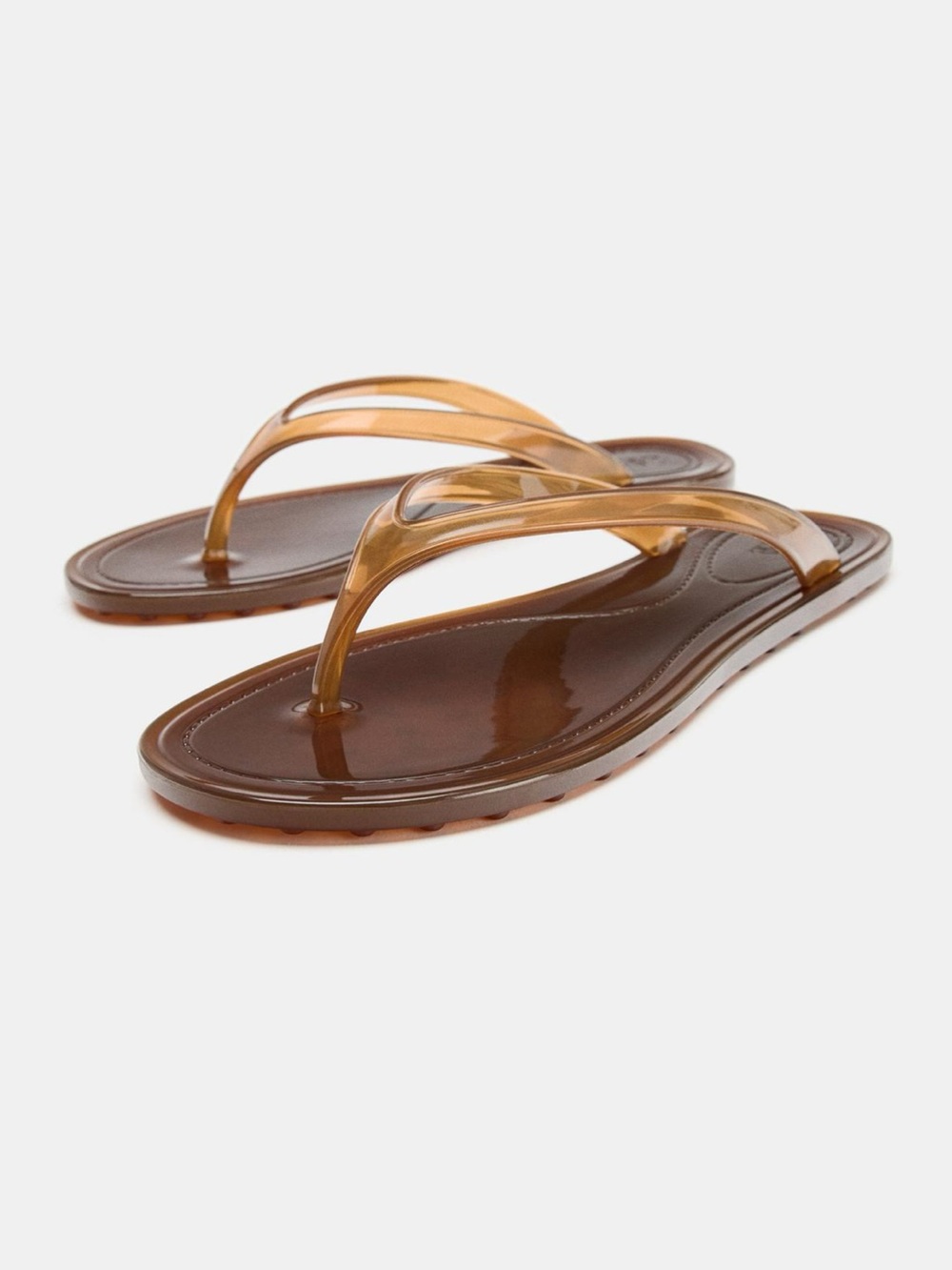 Zara Brown Translucent Strap Jelly Sandals